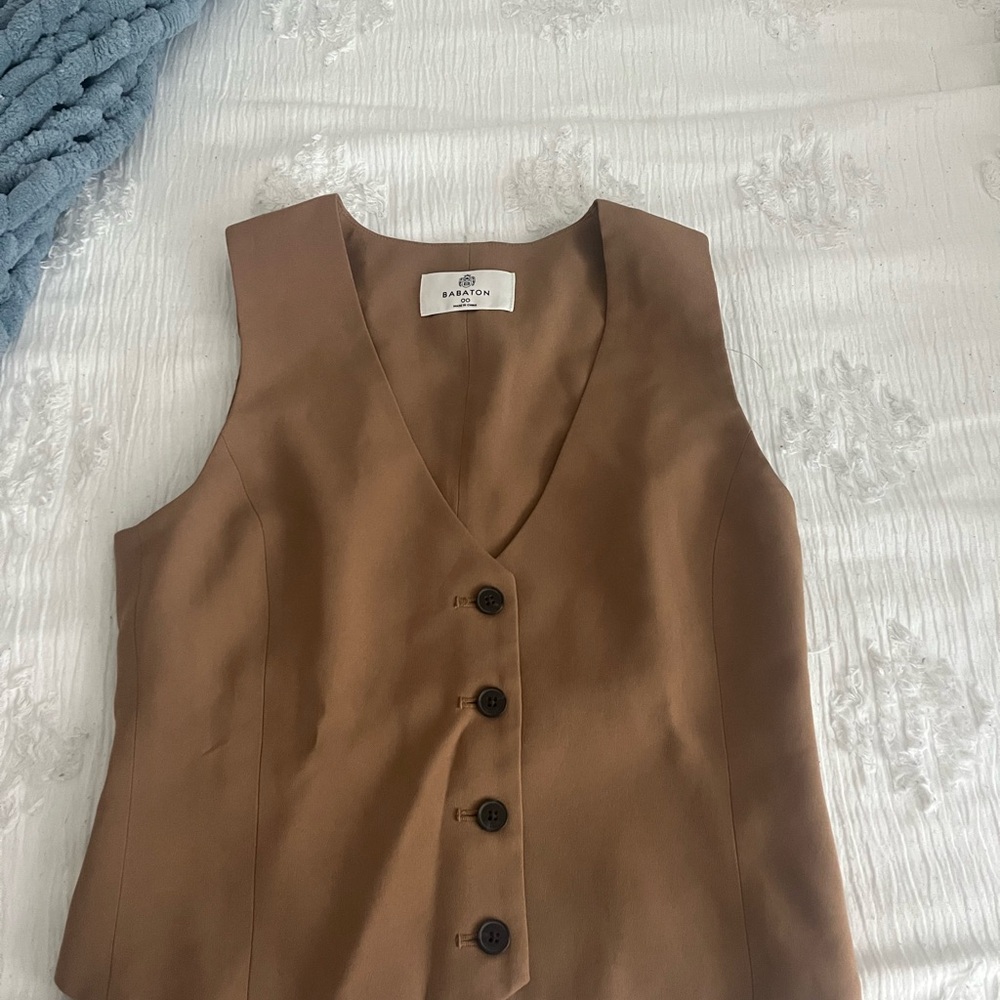 Brown Button-Up Vest